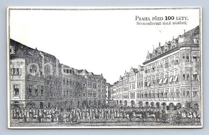 Postcard PRAGUE 100 YEARS AGO - OLD TOWN SQUARE (ST7380)