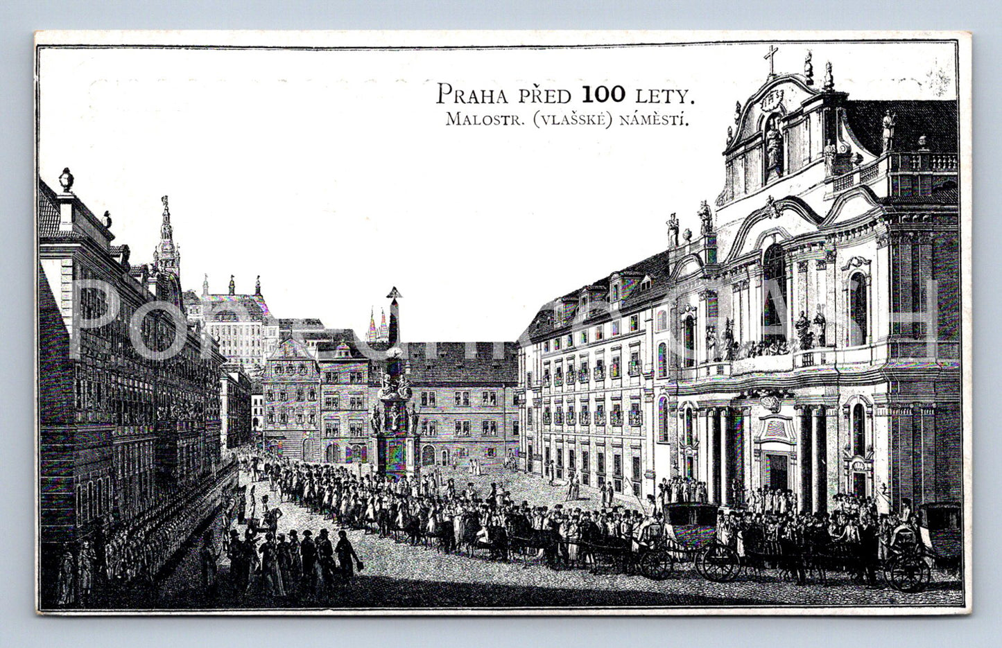 Postcard PRAGUE 100 YEARS AGO - LESSER TRANSKY SQUARE (ST7382)