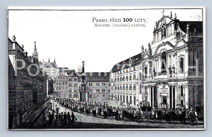 Postcard PRAGUE 100 YEARS AGO - LESSER TRANSKY SQUARE (ST7382)