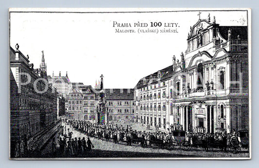 Postcard PRAGUE 100 YEARS AGO - LESSER TRANSKY SQUARE (ST7382)