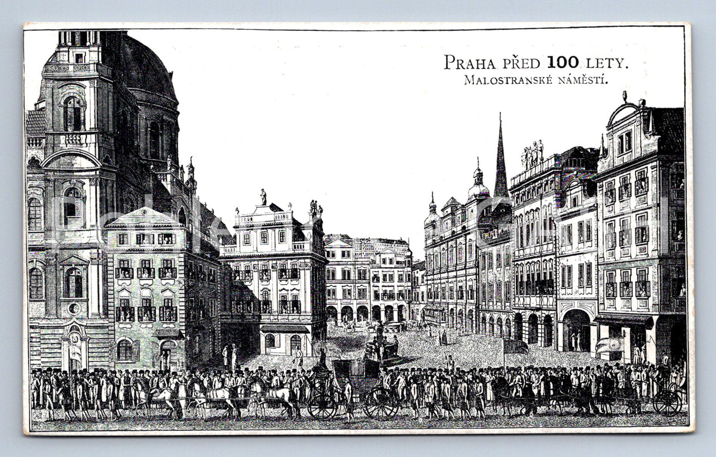 Postcard PRAGUE 100 YEARS AGO - LESSER TRANSKY SQUARE (ST7385)