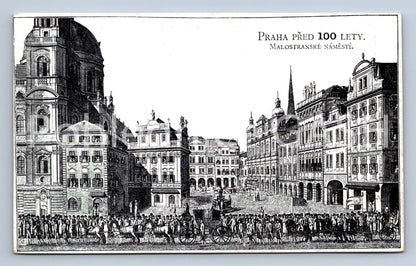 Postcard PRAGUE 100 YEARS AGO - LESSER TRANSKY SQUARE (ST7385)