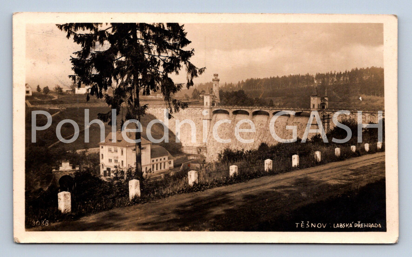 Postcard ELBE VALLEY DAM IN TĚŠNOV (ST7403)