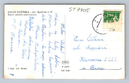 Postcard DOLNÍ ROŽÍNKA - STATE CHILDREN'S SANATORIUM (ST7405)