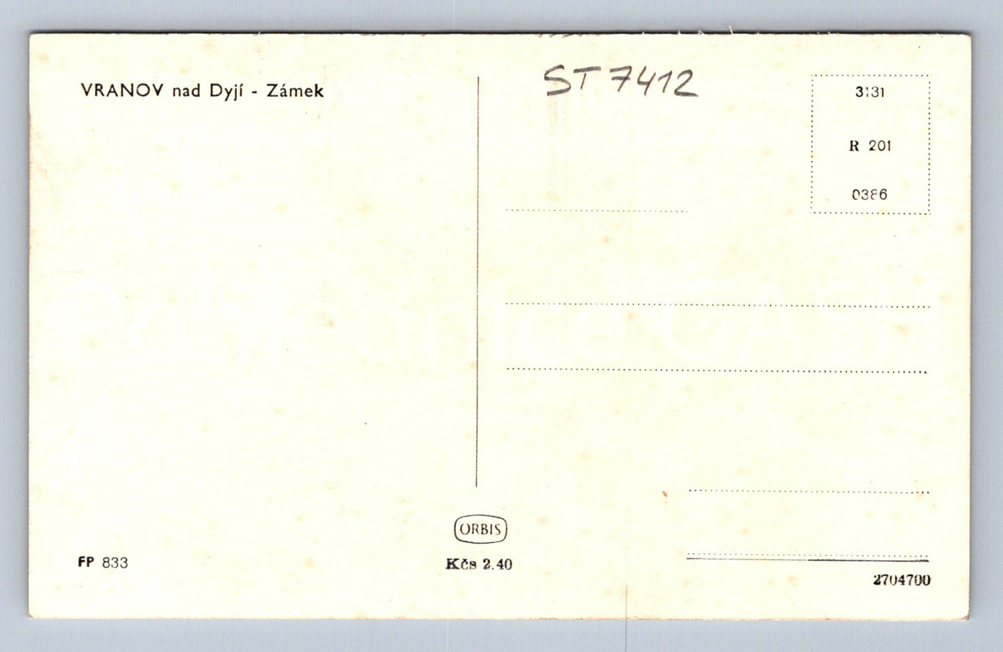 Postcard VRANOV NAD DYJÍ - CASTLE (ST7412)