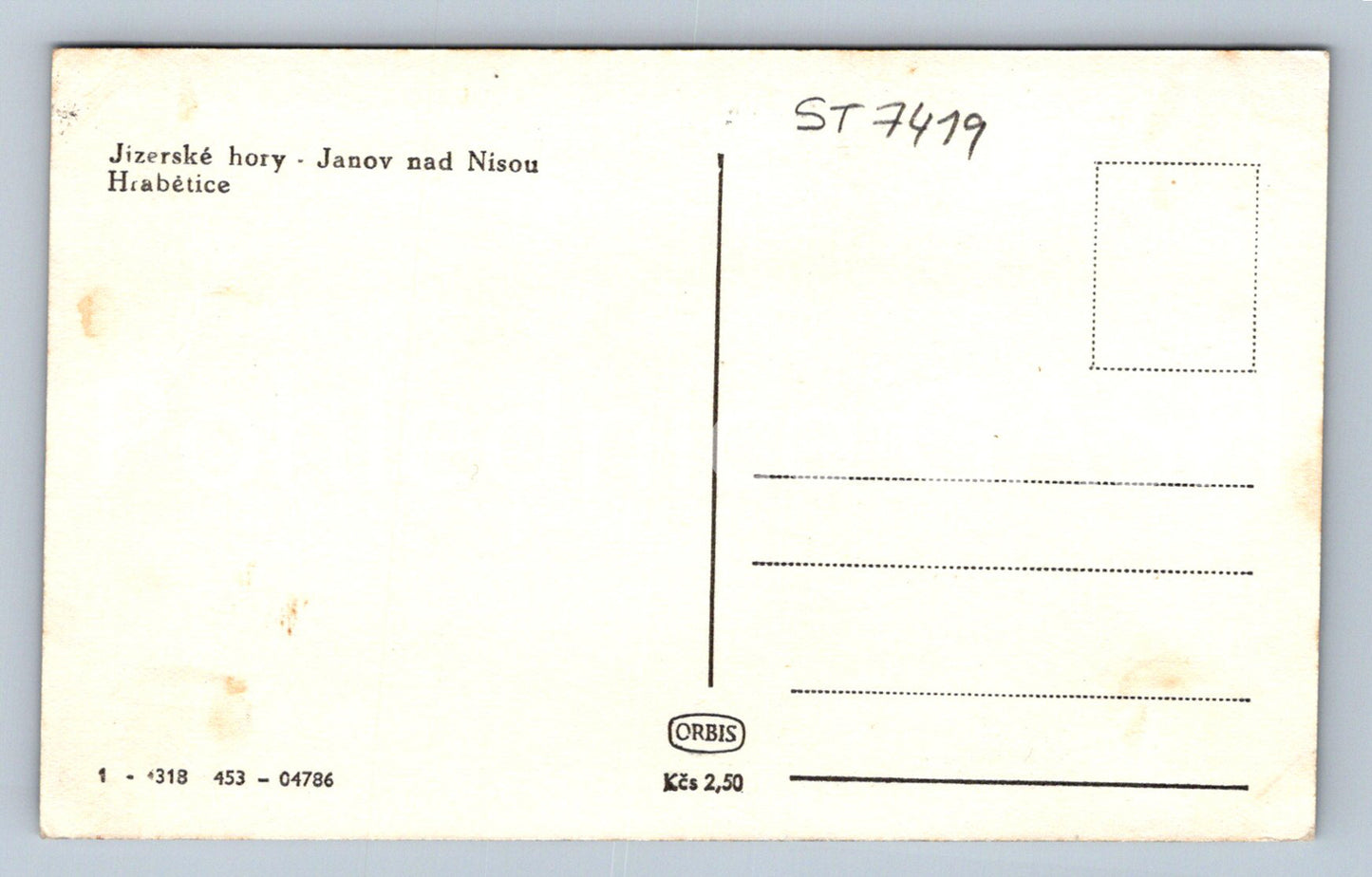 Postcard JIZERSKÉ MOUNTAINS - JANOV NAD NISOU HRABĚTICE (ST7419)