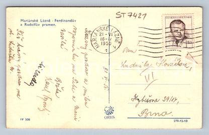 Postcard MARIÁNSKÉ LÁZNĚ - FERDINAND'S AND RUDOLF'S SPRING (ST7421)