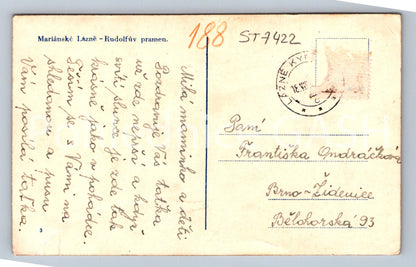 Postcard MARIANSKÉ LÁZNĚ - RUDOLF'S SPRING (ST7422)