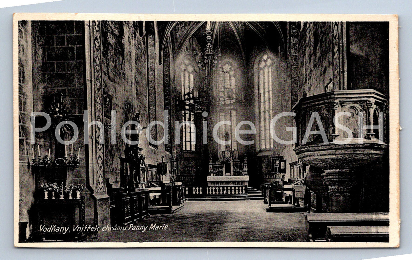 Postcard VODŇANY - INTERIOR OF THE CHURCH OF THE VIRGIN MARY (ST7439)