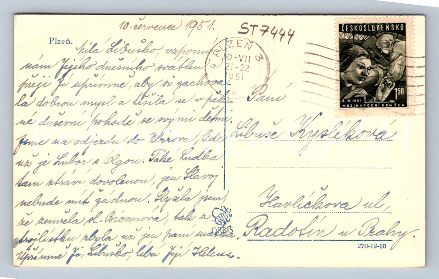 Postcard PILSEN (ST7444)