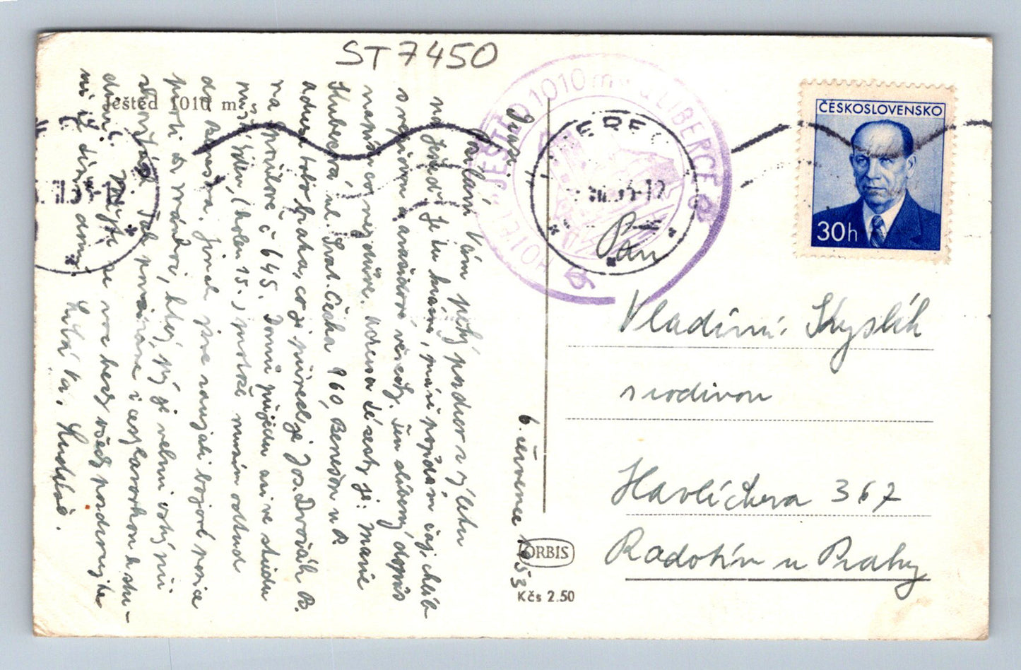 Postcard JEŠTĚD 1010 M (ST7450)
