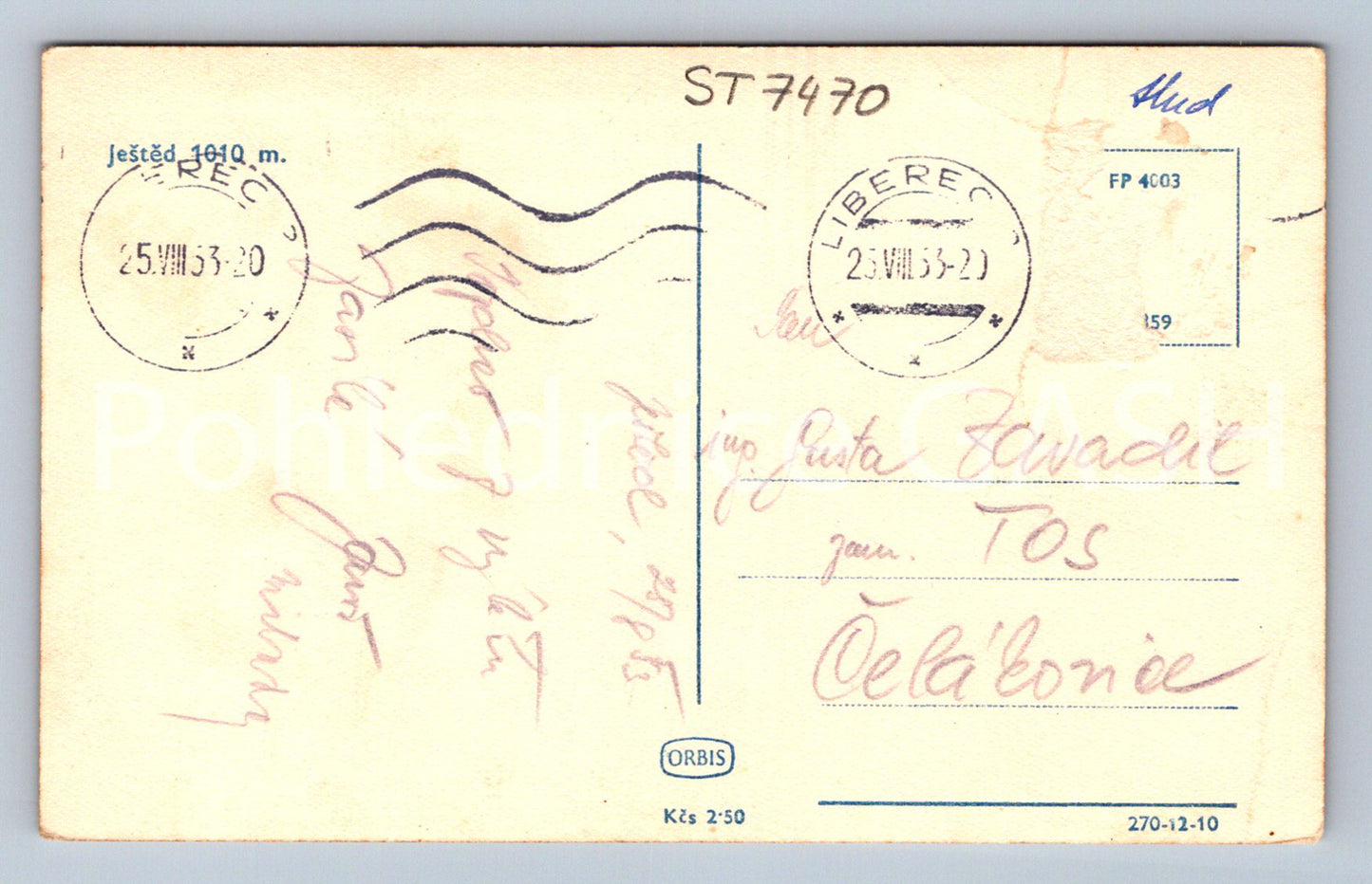 Postcard JEŠTĚD 1010 M (ST7470)