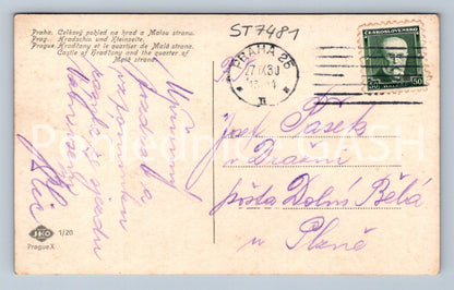 Postcard PRAGUE - VIEW OF THE LESSER STREET AND THE CASTLE (ST7481)