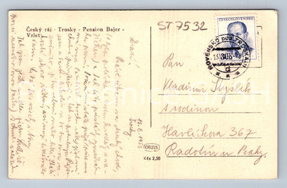 Postcard BOHEMIAN PARADISE - RUINS - PENSION BAJER (ST7532)