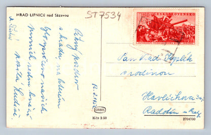 Postcard LIPNICE NAD SÁZAVOU CASTLE (ST7534)