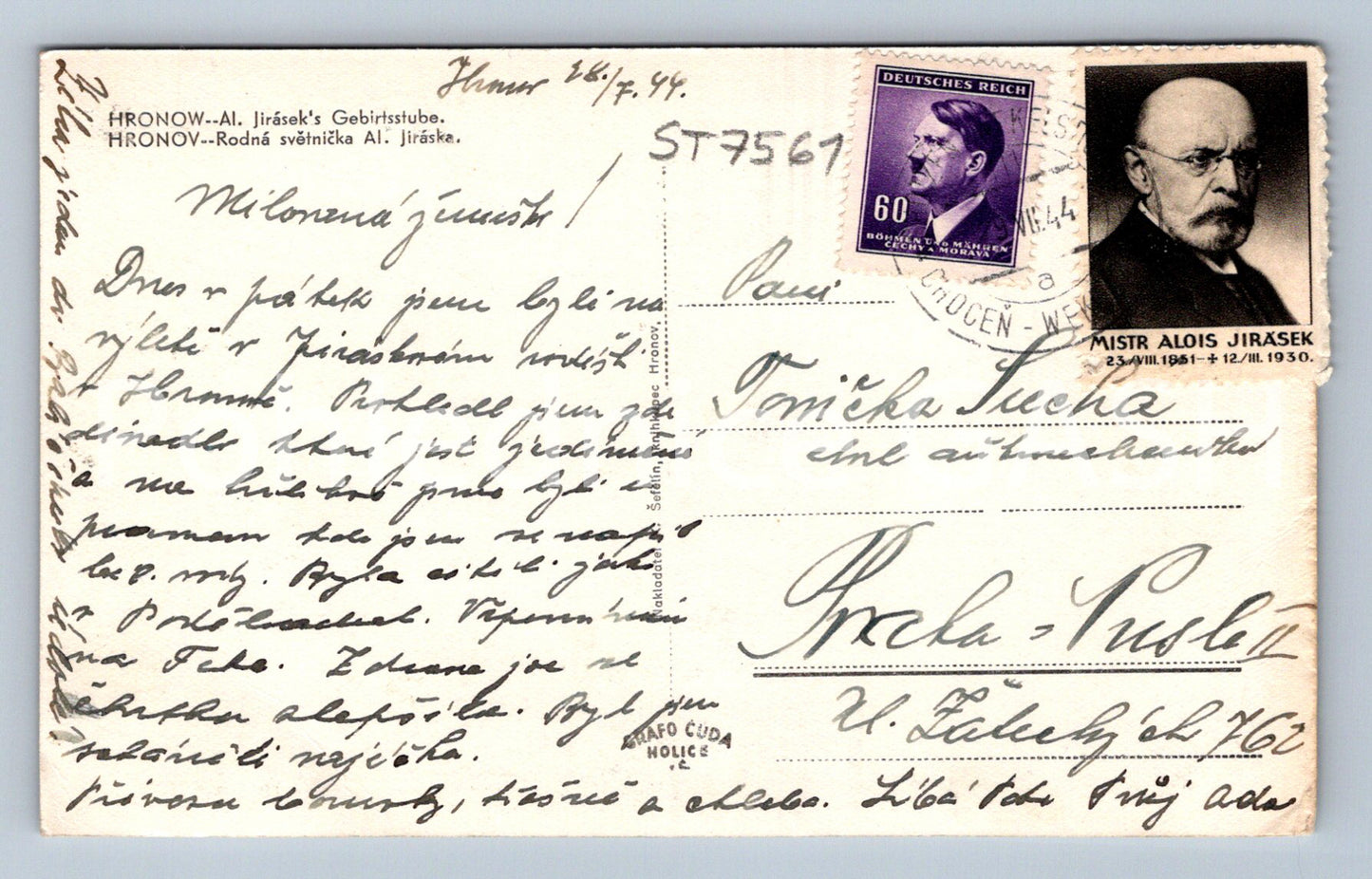 Postcard HRONOV (ST7561)