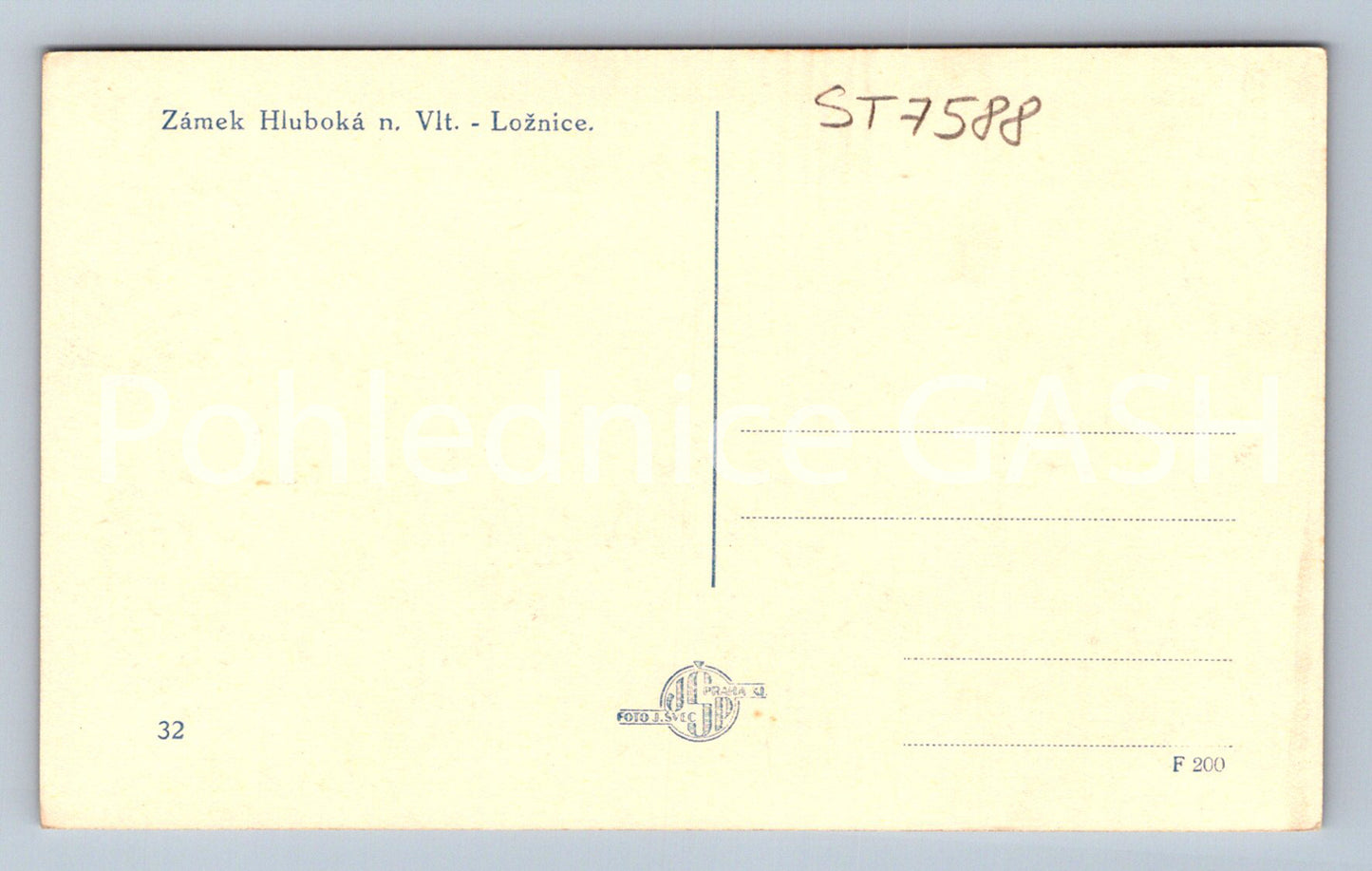 Postcard HLUBOKA NAD VLTAVOU CASTLE (ST7588)