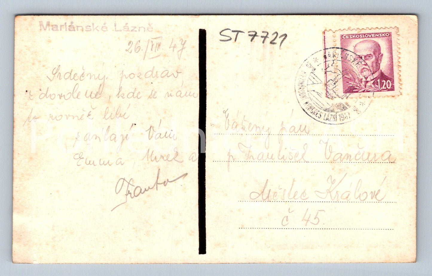 Postcard MARIANSKÉ LÁZNĚ (ST7721)