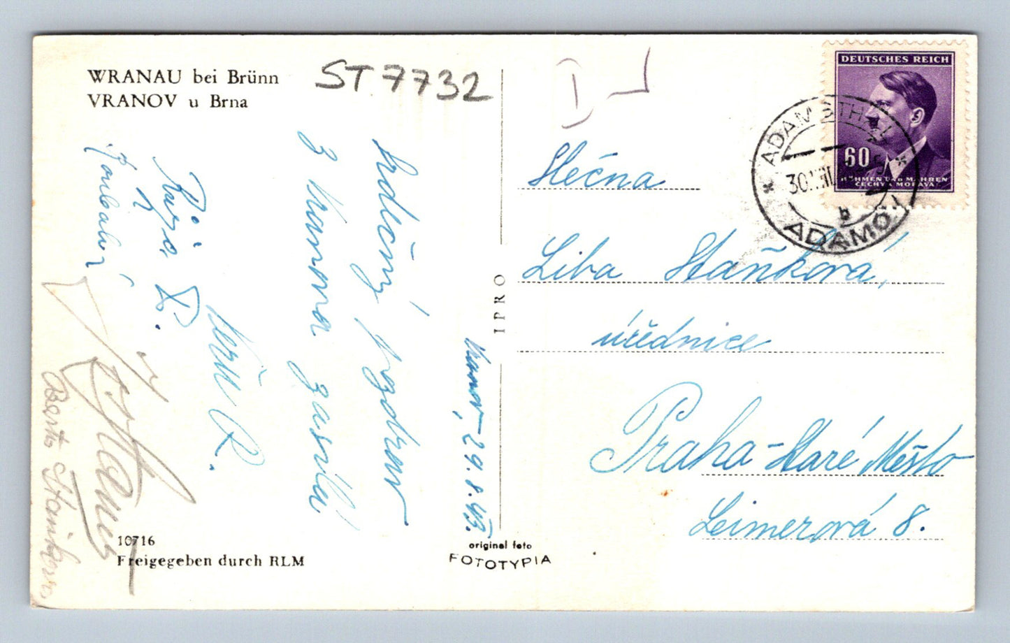 Postcard VRANOV U BRNA (ST7732)