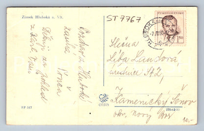 Postcard HLUBOKA NAD VLTAVOU CASTLE (ST7767)