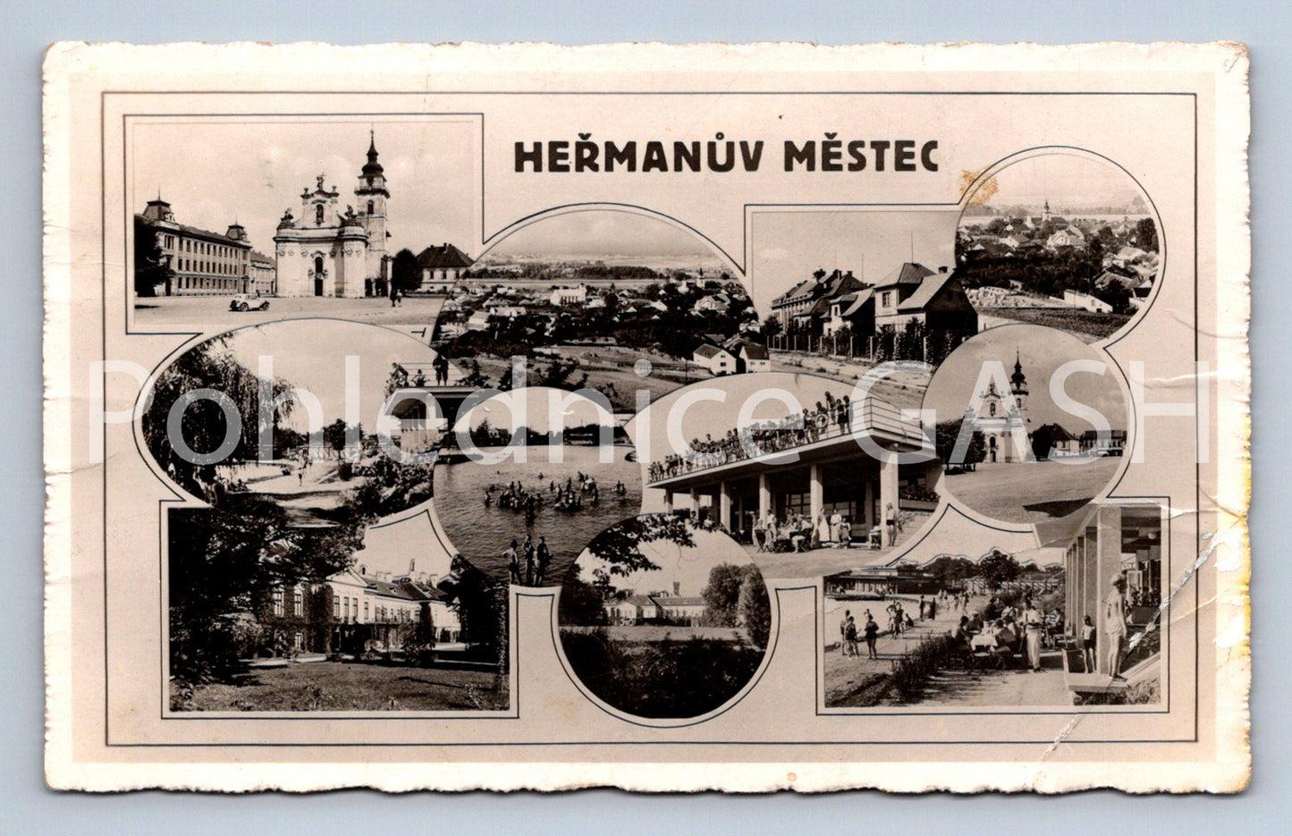 Postcard HEŘMANŮV MĚŠTEC - COLLAGE (ST7781)