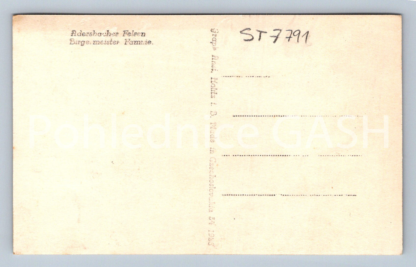 Postcard ADERSPAŠSKÉ SKÁLY (ST7791)