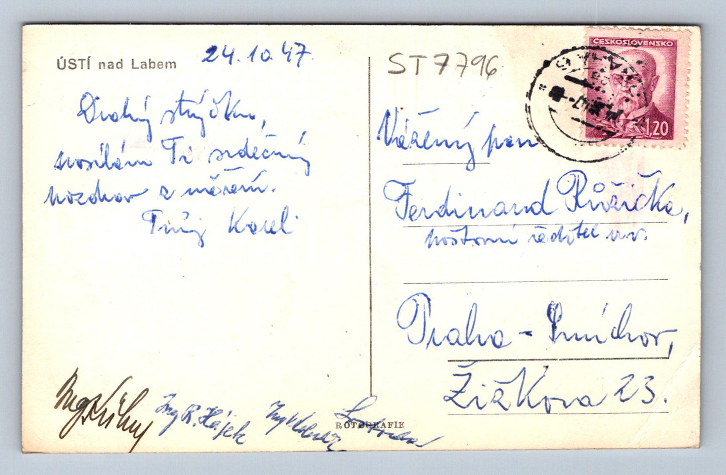 Postcard ÚSTÍ NAD LABEM (ST7796)