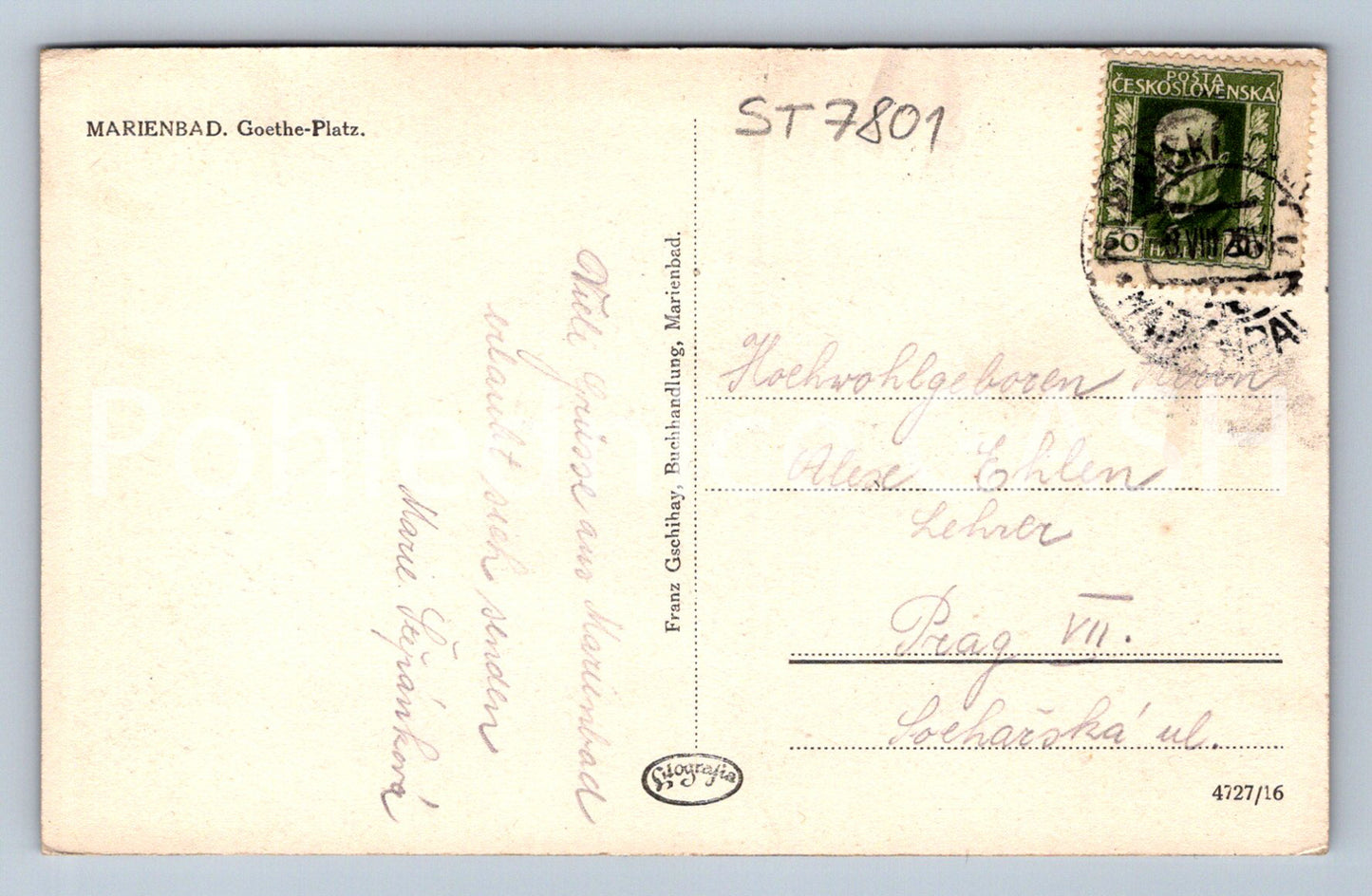Postcard MARIANSKÉ LÁZNĚ (ST7801)