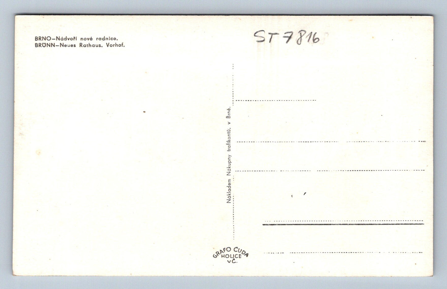 Postcard BRNO (ST7816)