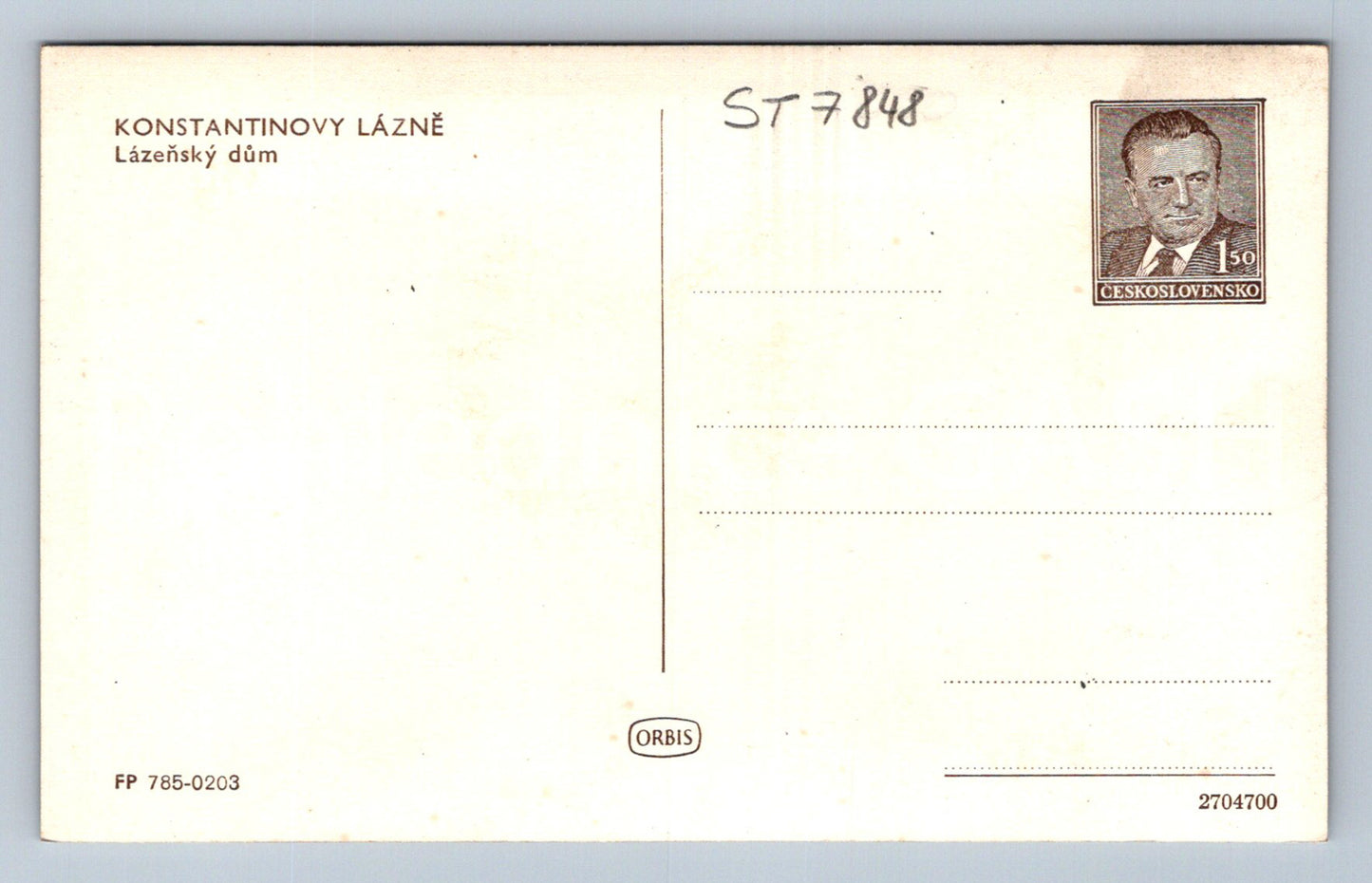 Postcard KONSTANTINOVY LÁZNĚ (ST7848)