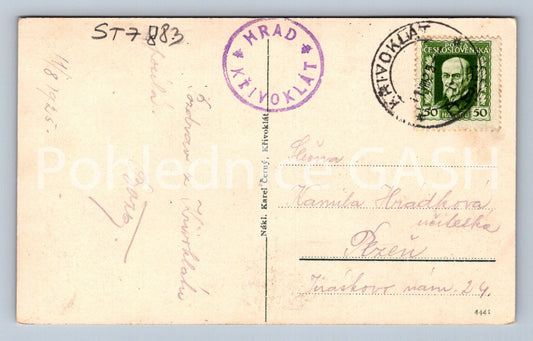 Postcard KŘIVOKLÁT CASTLE (ST7883)