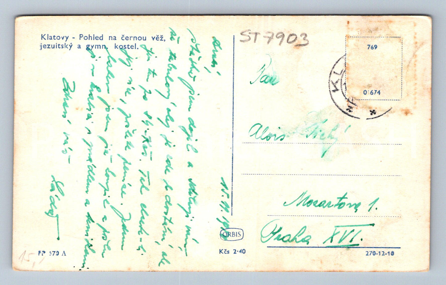 Postcard KLATOVY (ST7903)