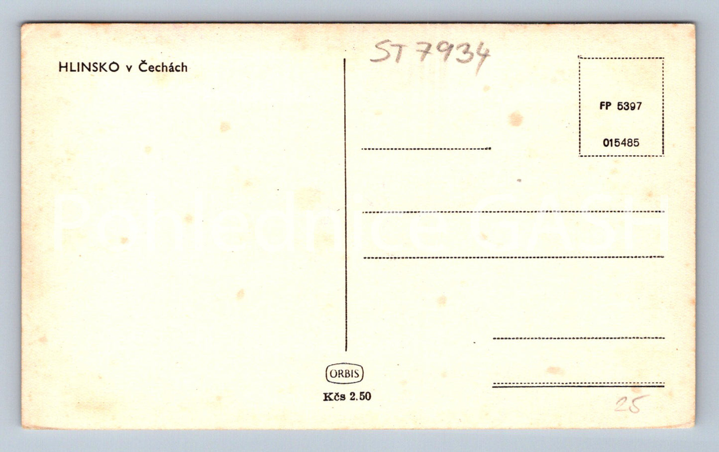 Postcard HLINSKO REGION IN BOHEMIA (ST7934)