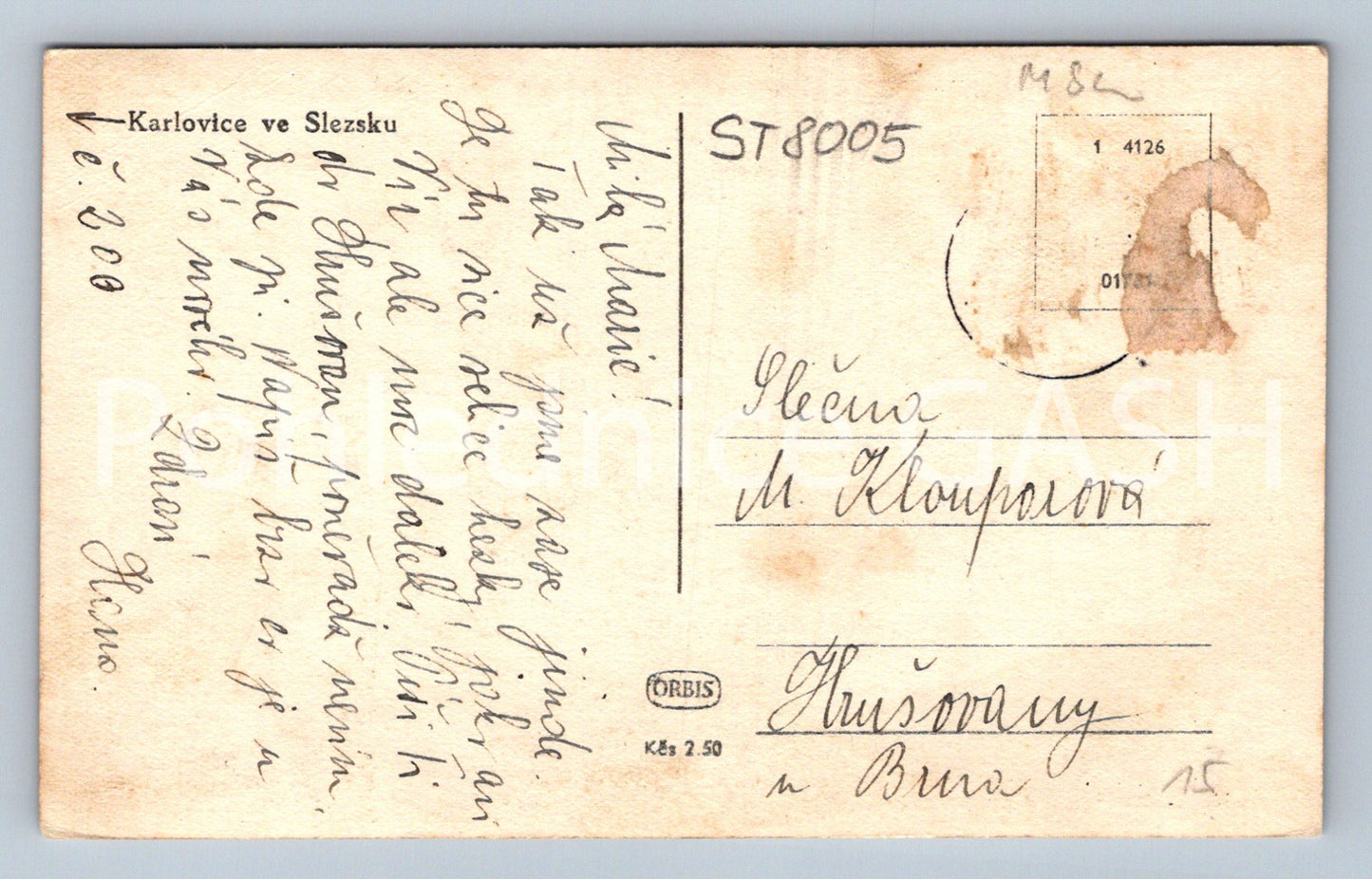 Postcard KARLOVICE IN SILESIA (ST8005)