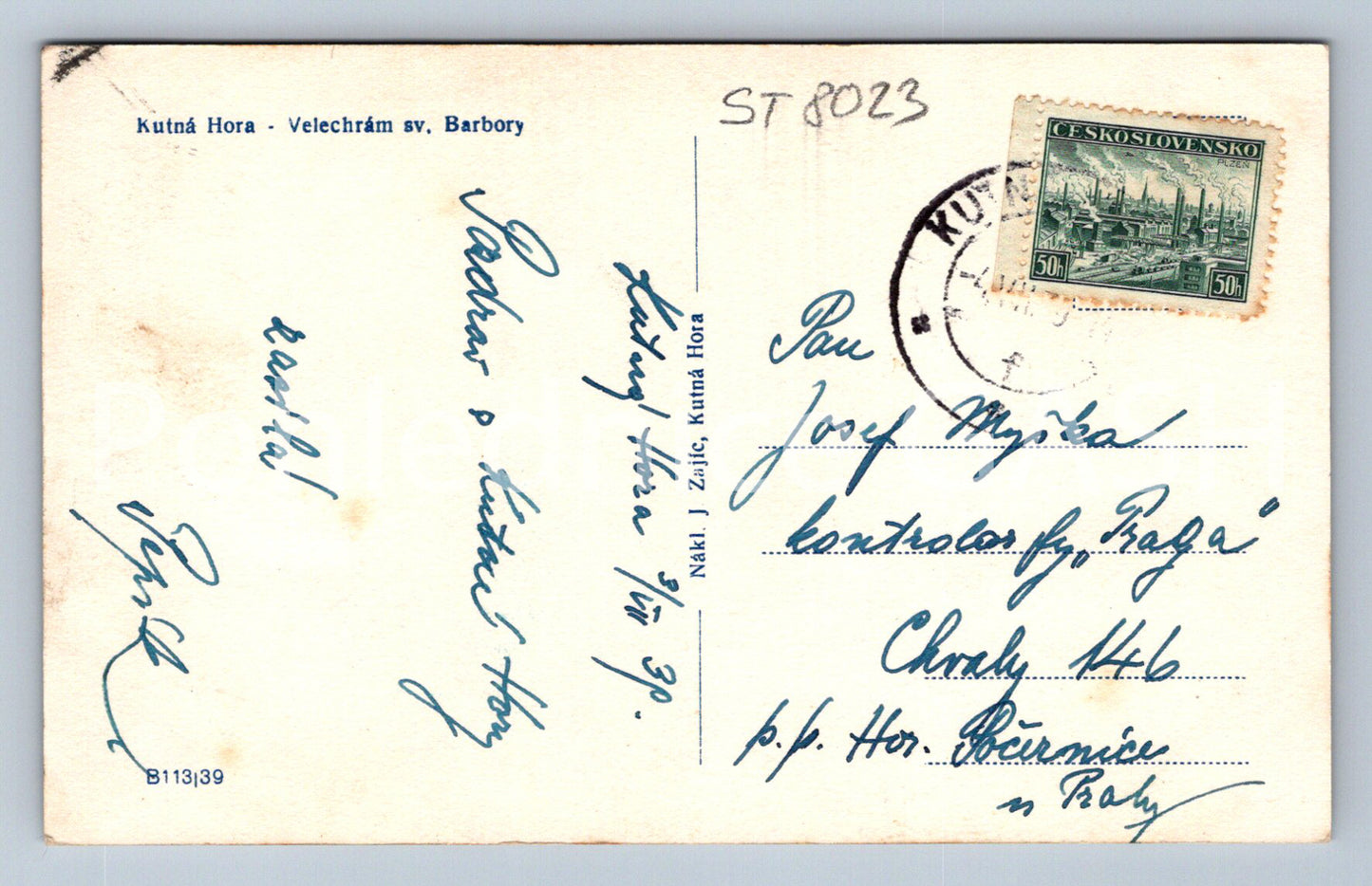 Postcard KUTNÁ HORA (ST8023)