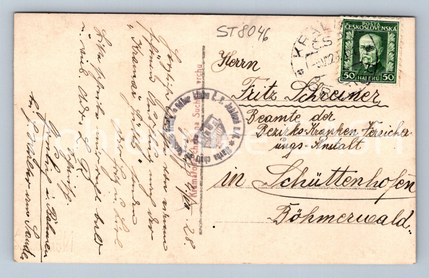 Postcard JABLONÁ NAD OHŘÍ (ST8046)