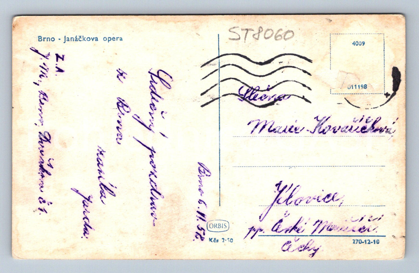 Postcard BRNO (ST8060)