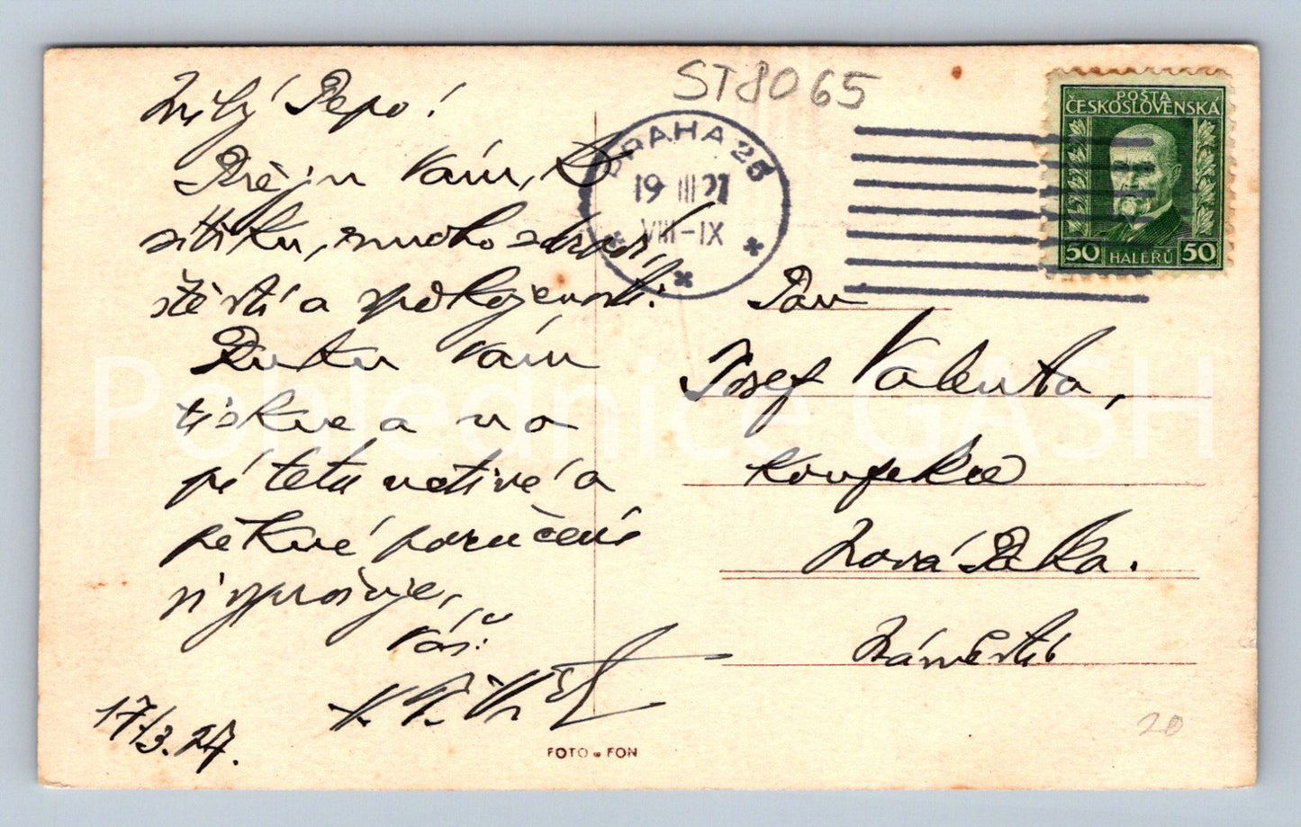 Postcard PRAGUE (ST8065)