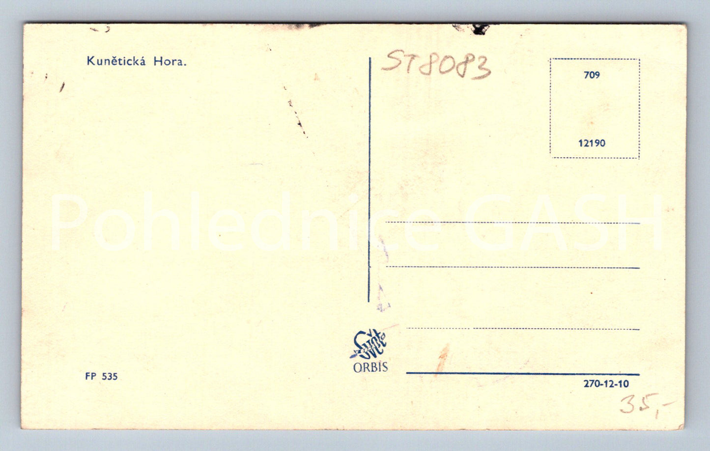 Postcard KUNĚTICKÁ HORA (ST8083)