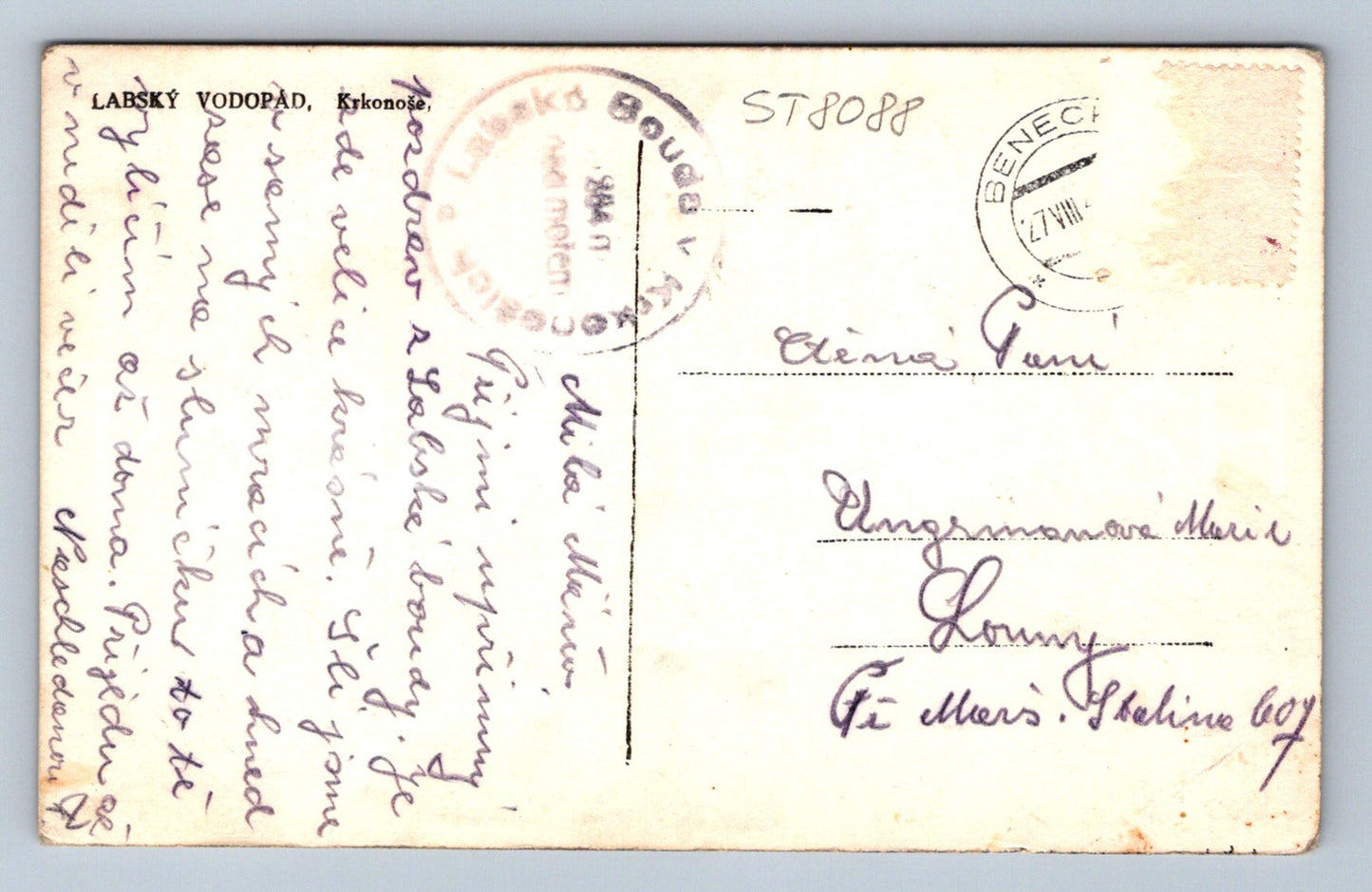 Postcard LAB WATERFALL - KRKONOSE (ST8088)