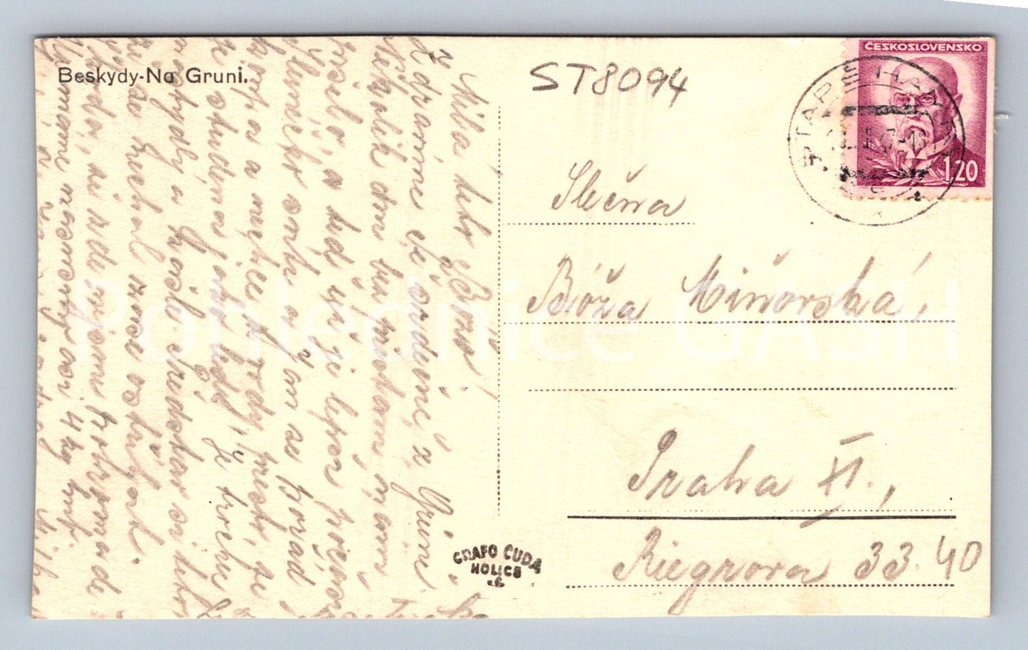 Postcard BESKYDY (ST8094)