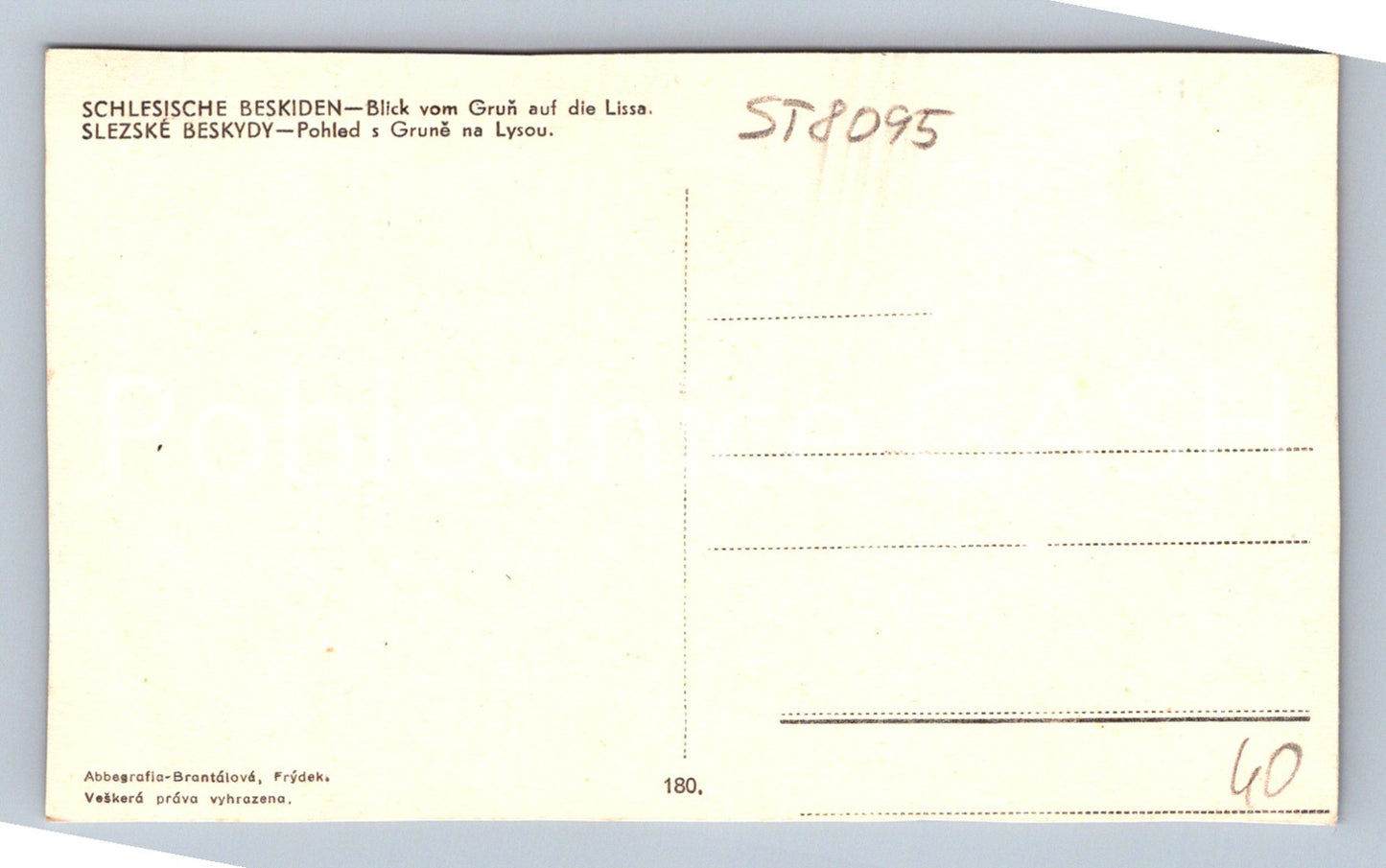 Postcard SILESIA BESKY MOUNTAINS (ST8095)