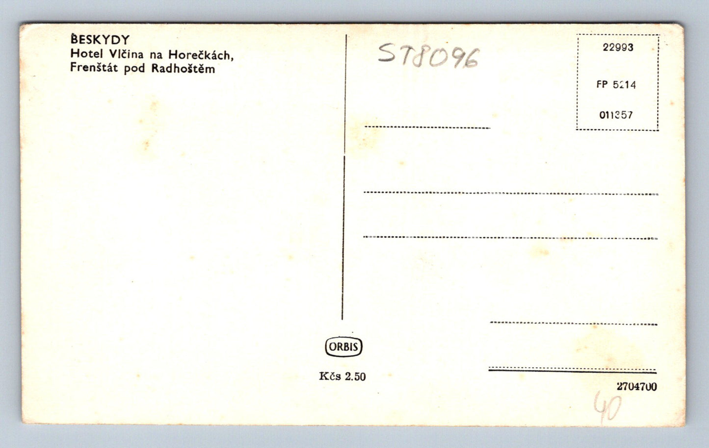 Postcard BESKYDY (ST8096)