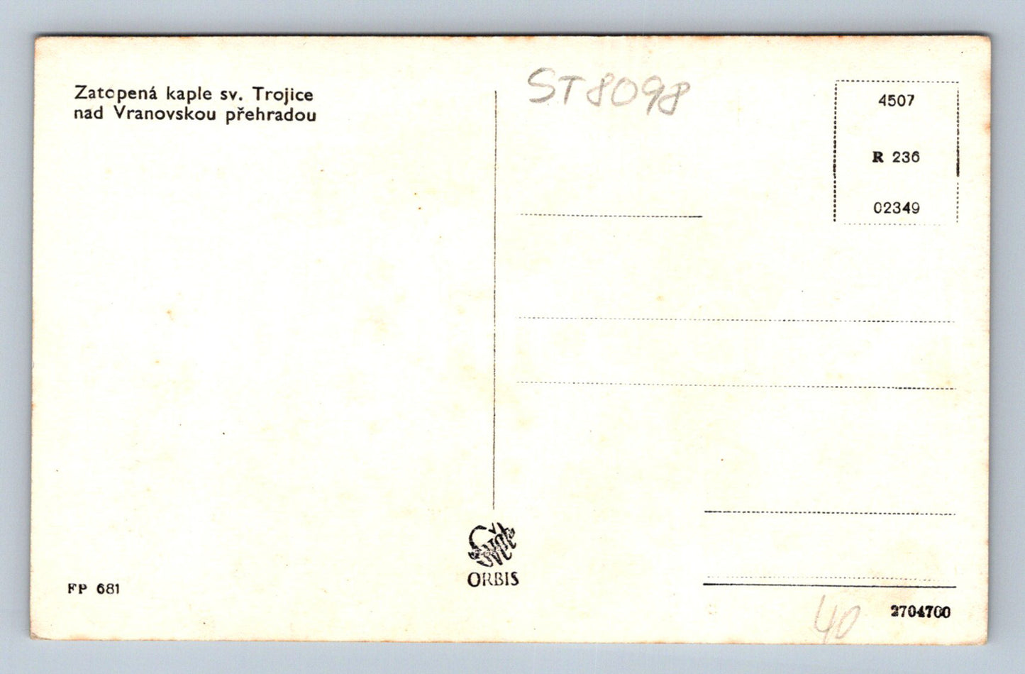 Postcard VRANOVSKÁ GATE (ST8098)