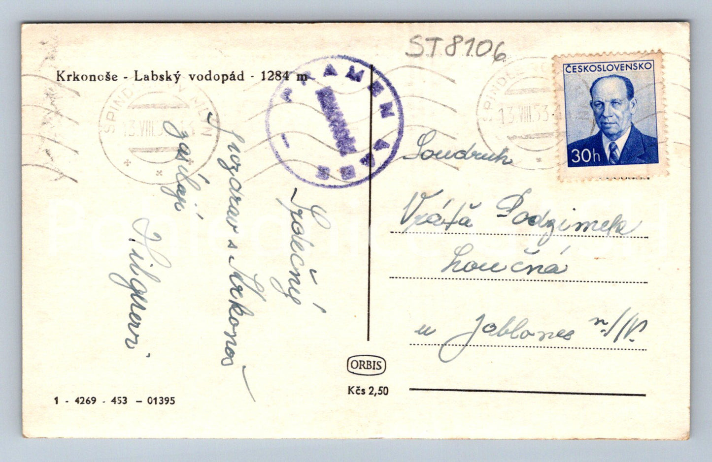 Postcard KRKONOSE (ST8106)