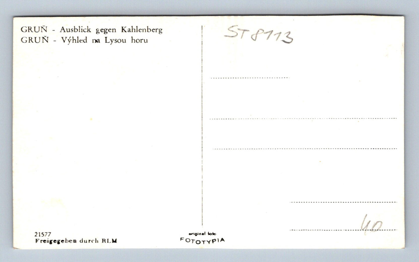 Postcard GRUŇ (ST8113)