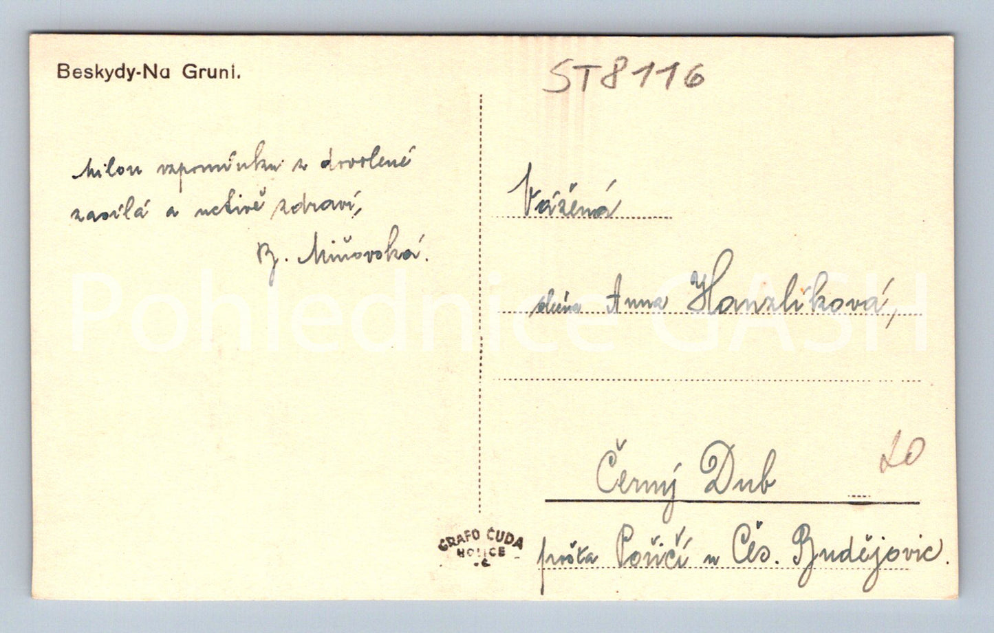 Postcard BESKYDY (ST8116)