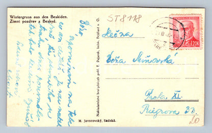 Postcard WINTER GREETINGS FROM BESKYD (ST8119)