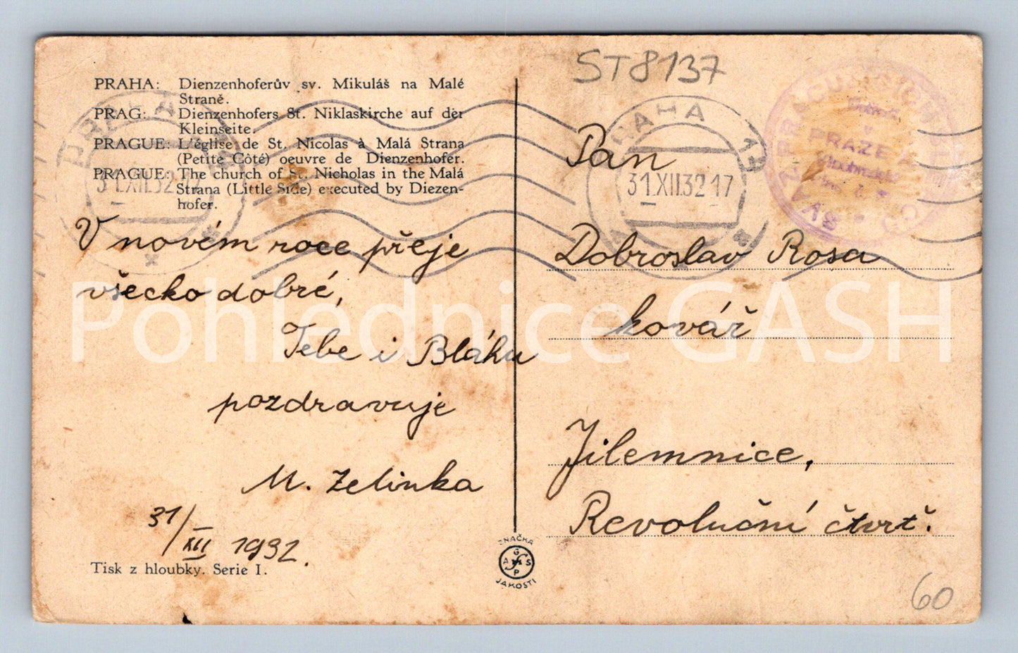 Postcard PRAGUE (ST8137)