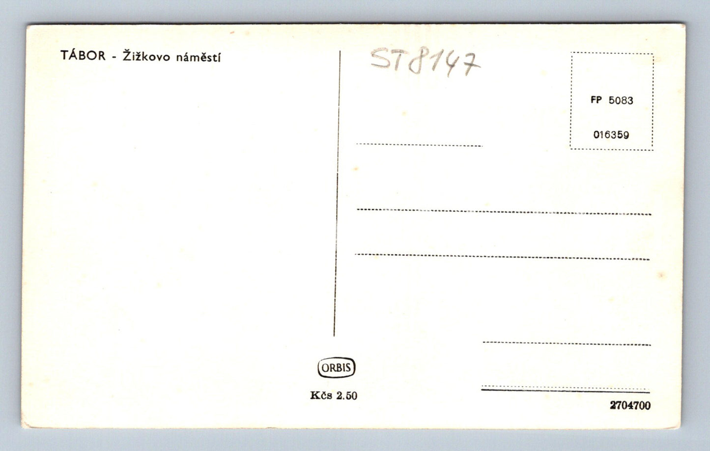 Postcard TÁBOR (ST8147)